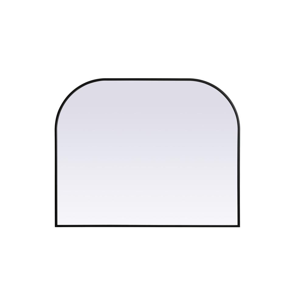 Alt View 5. Elegant Decor - Metal Frame Arch Mirror 42x34 Inch in Black - Black.
