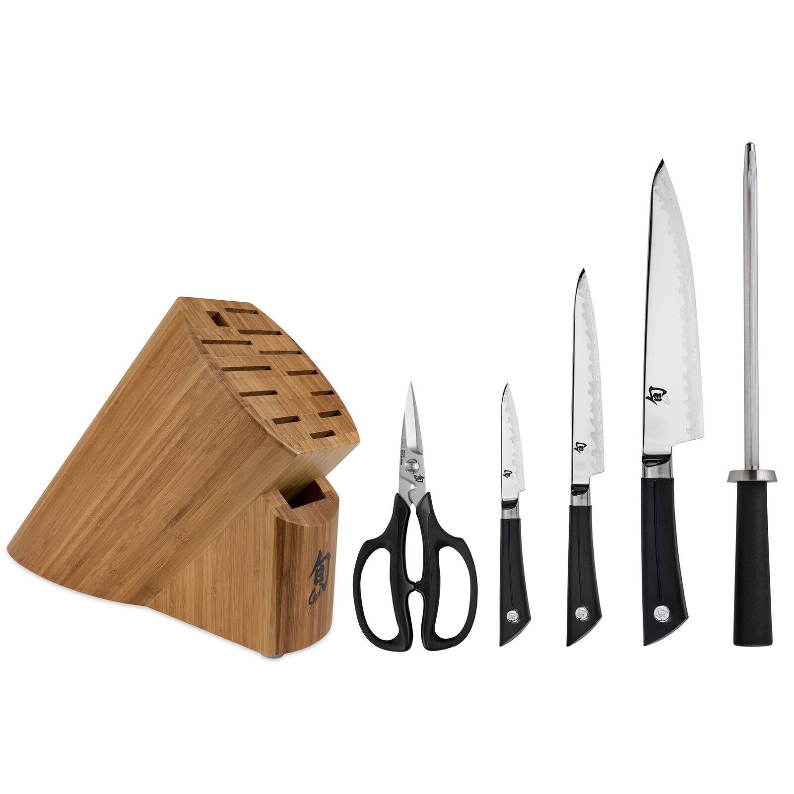 Alt View 1. Shun - Sora Collection 6 Piece Cutlery Knife Block Set - Black.