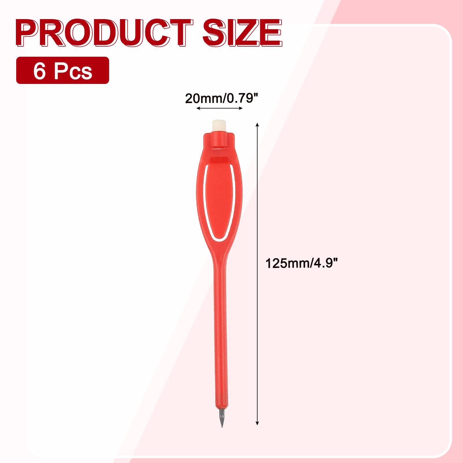 PRODUCT SIZE  
6 Pcs  
20mm/0.79"  
125mm/4.9"