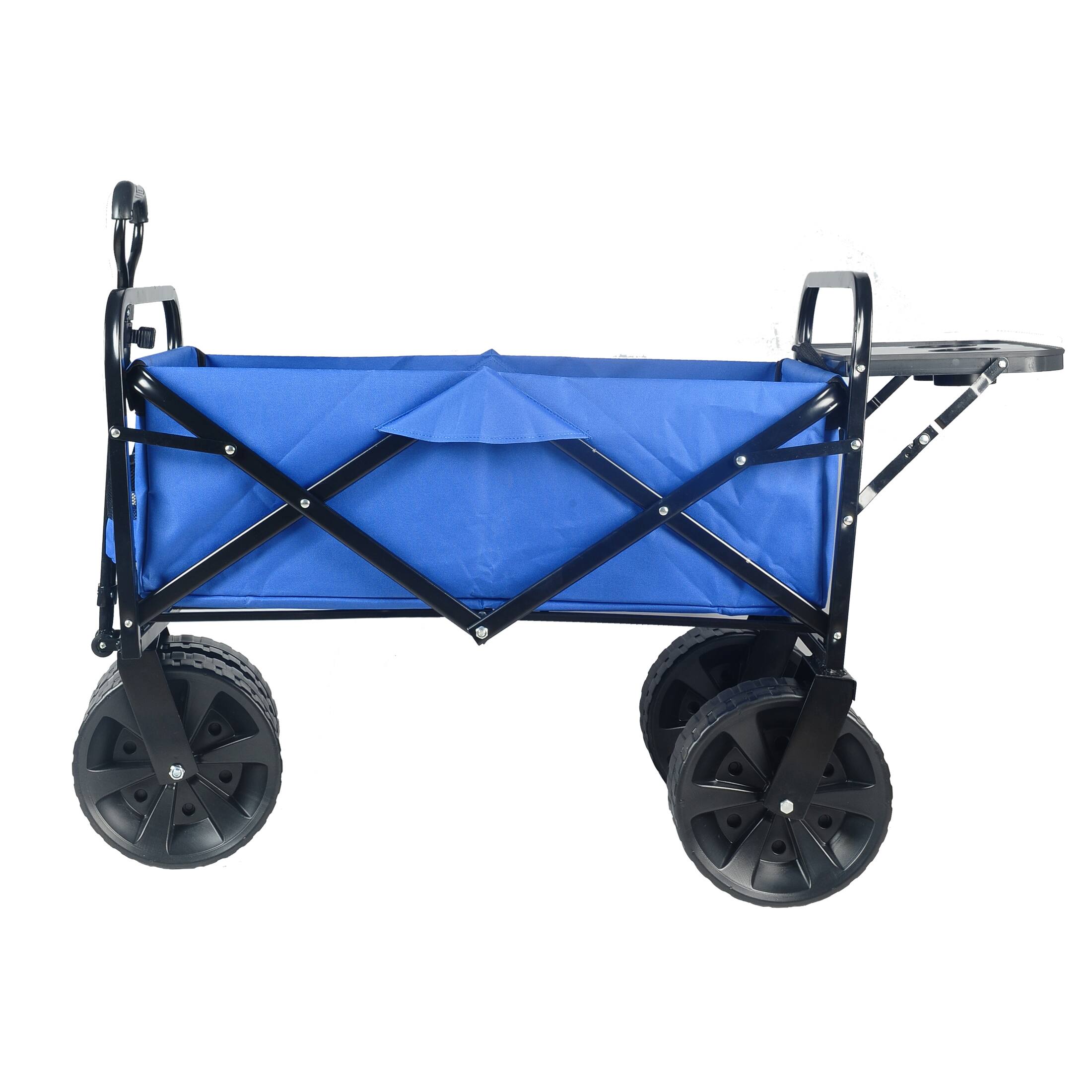 Left. APRILSOUL - Folding Wagon Garden Shopping Beach Cart Blue - Blue.