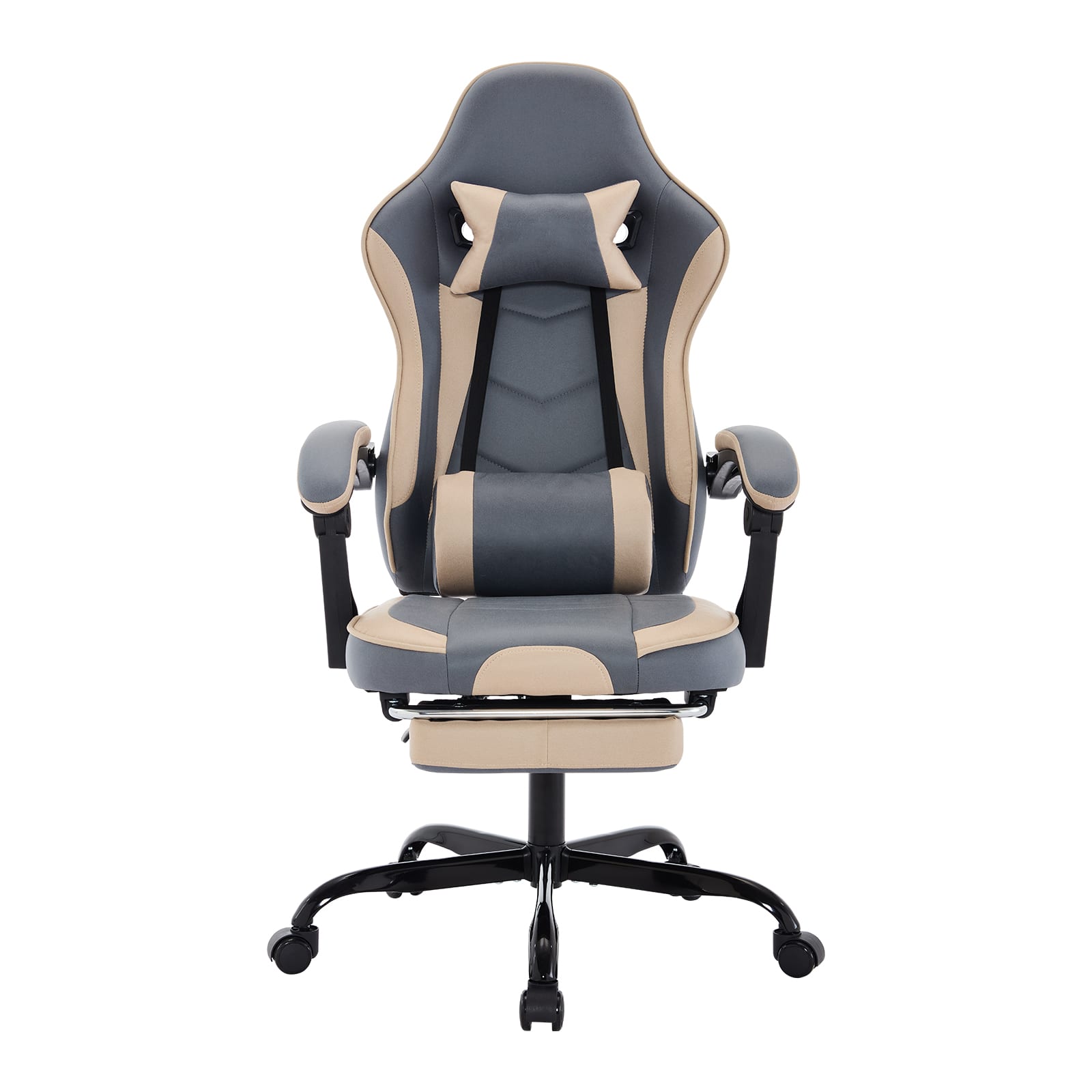 LUCKY ONE - Swivel/Recline Adjustable Gaming Chair W/ Massage Lumbar - Blue/Beige
