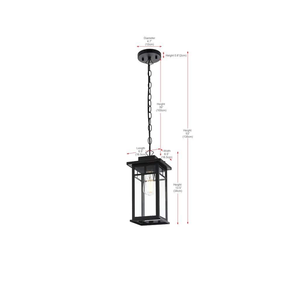Elegant Lighting - Mercer 7 inch Outdoor Pendant - Black
