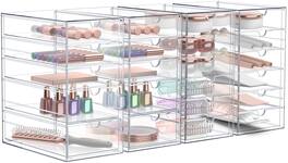 Sorbus - Makeup Organizer With Drawers, Acrylic Drawer Organizer for Makeup, Office Organization and Storage - Clear - Clear 22 Drawers