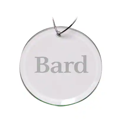 Front. Jardine - Bard College Raptors Primary Logo 3'' Round Glass Ornament - Multicolor.