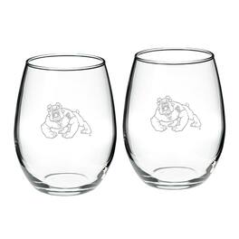 Jardine - Fresno State Bulldogs 2-Piece 21oz. Stemless Wine Glass Set - Multicolor