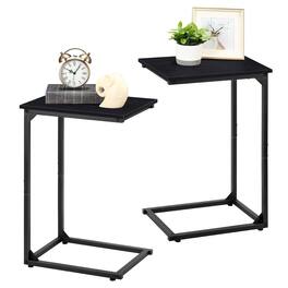 Oumilen - C-Shaped End Table Set of 2, Slim Side Table for Sofa and Bed - Black