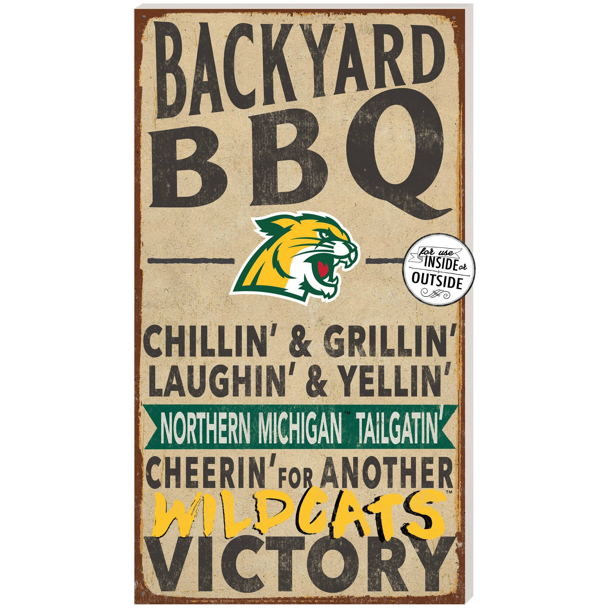 Brown Northern Michigan Wildcats 11'' x 20'' Indoor/Outdoor BBQ Sign