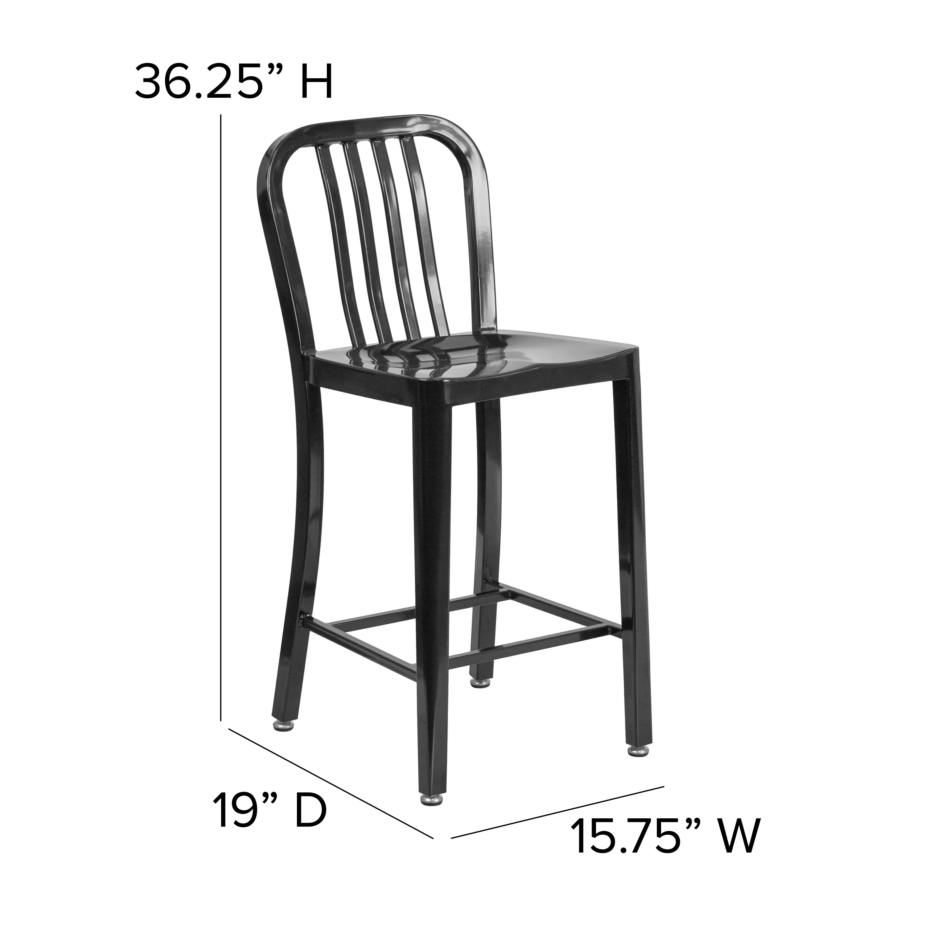 36.25" H  
19" D  
15.75" W