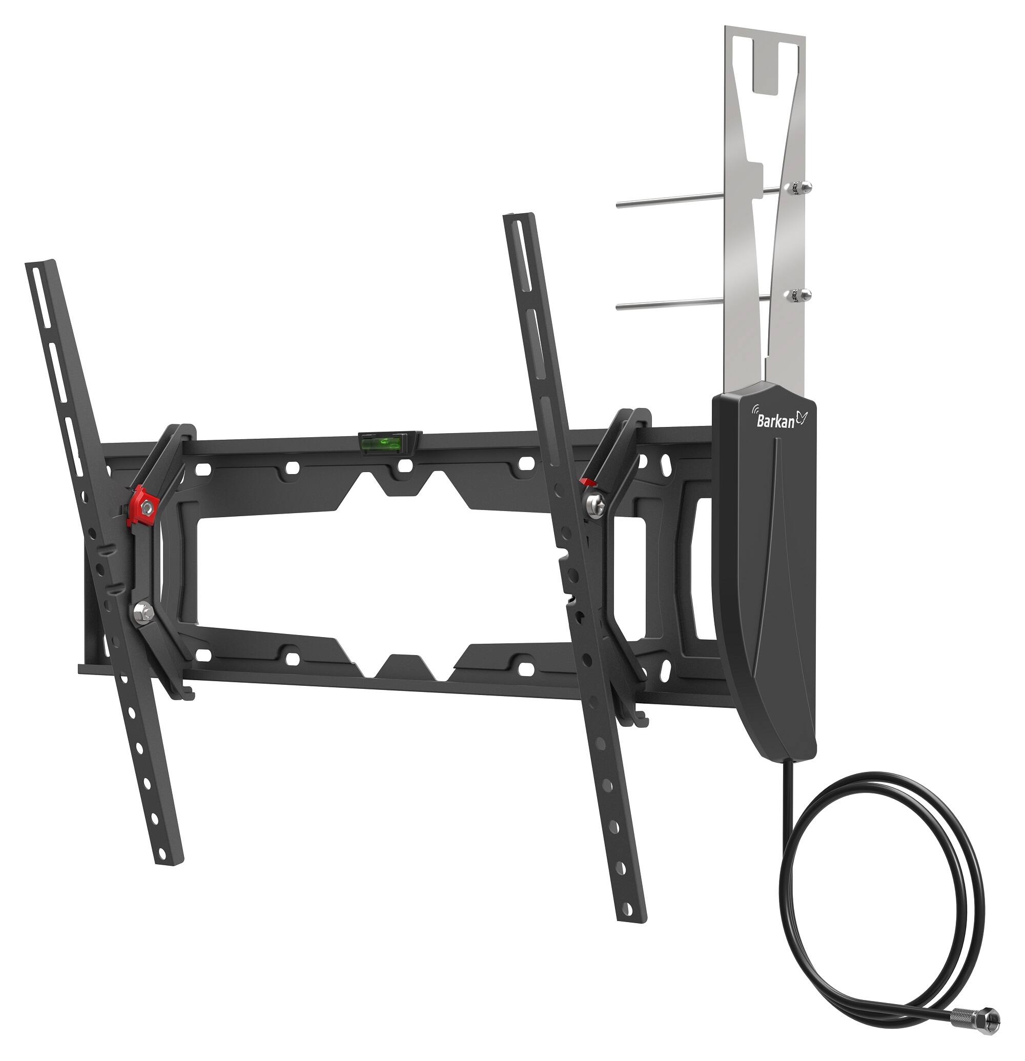 Front. Barkan - Barkan TVA31 TV Wall Mount with Integrated HDTV Indoor Antenna 19-65 - Black.