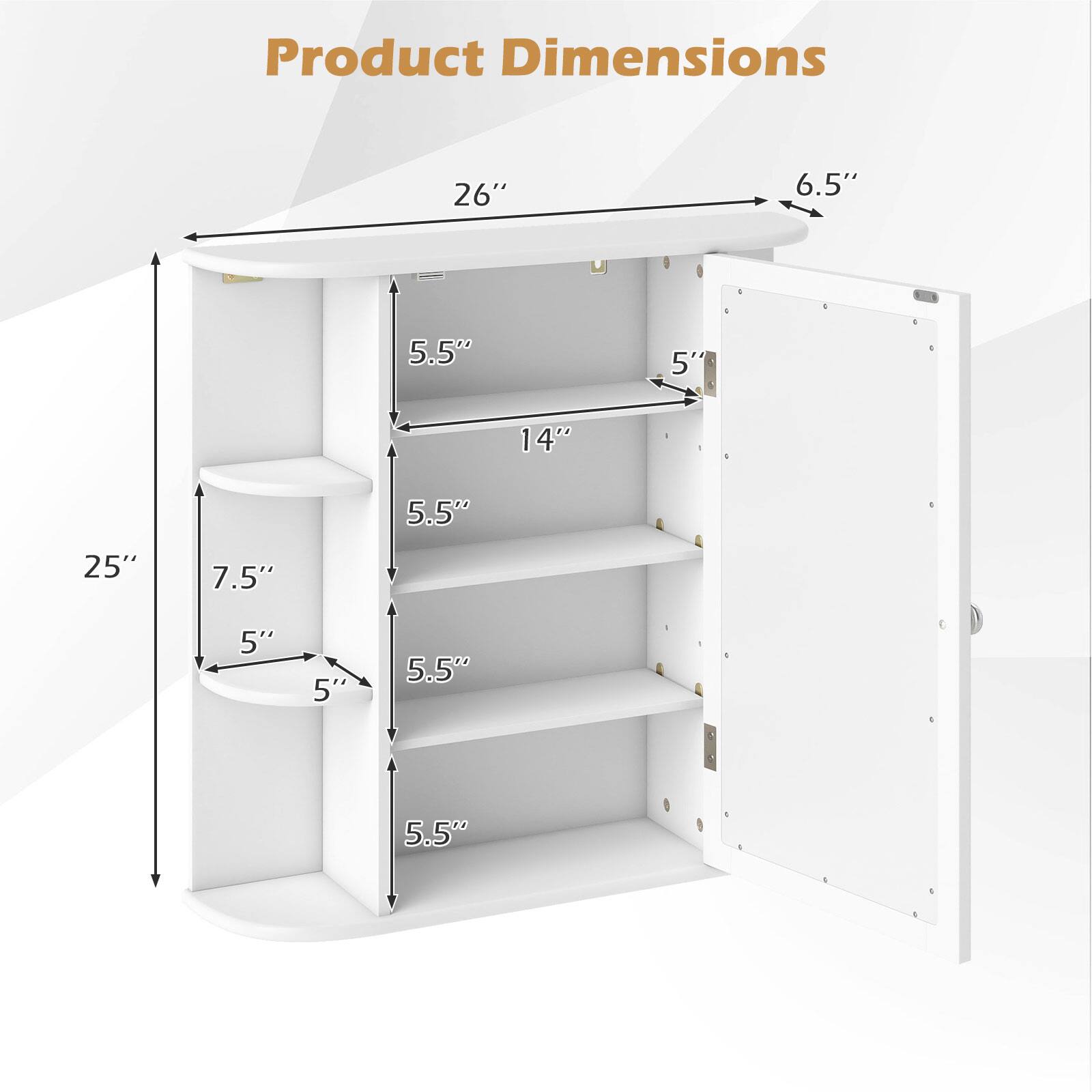 Product Dimensions
26"
6.5"
5.5"
5"
14"
5.5"
25"
7.5"
5"
5"
5.5"
5.5"