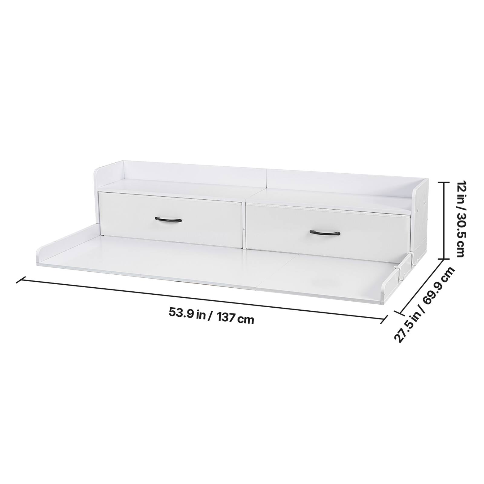 53.9 in / 137 cm  
12 in / 30.5 cm  
27.5 in / 69.9 cm