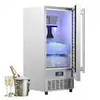 Front. Coolski - Coolski 15 in. 100lbs/24H Commercial Nugget Ice Maker in Silver, Bulit-in/Freestanding, Auto-Cleaning - Stainless steel.