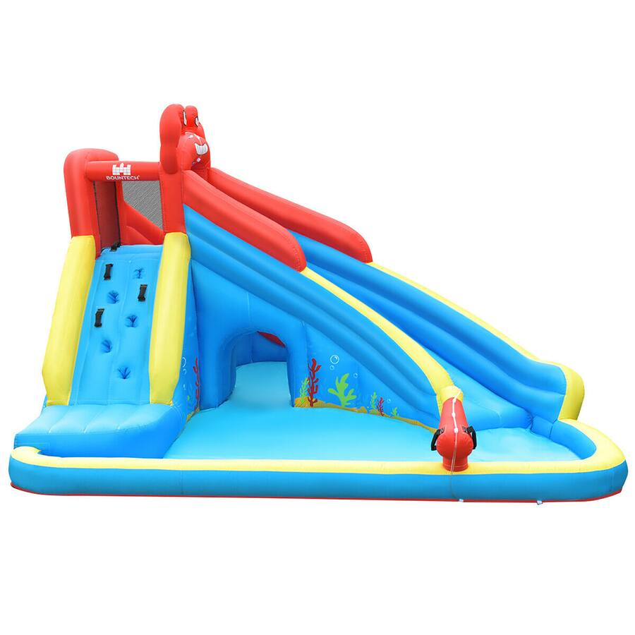 Costway Inflatable Water Slide Crab Dual Slide Bounce House Splash Pool ...