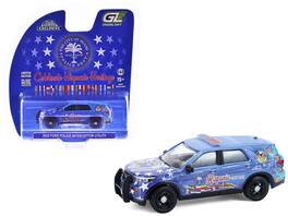 2022 Ford Police Interceptor "Miami Police Dept Hispanic Heritage Month" Blue with Graphics 1/64 Model Car by Greenlight