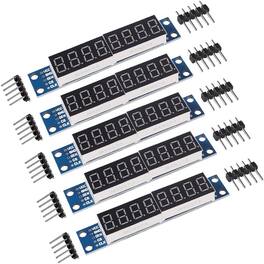 ACJPR - 5-Pack MAX7219 8-Digit 7-Segment LED Display Module, Arduino Compatible