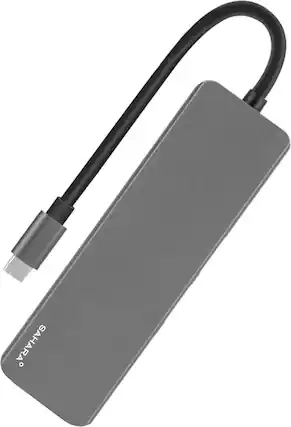 Front. SaharaCase - 5-in-1 USB-C Docking Station - Space Gray.