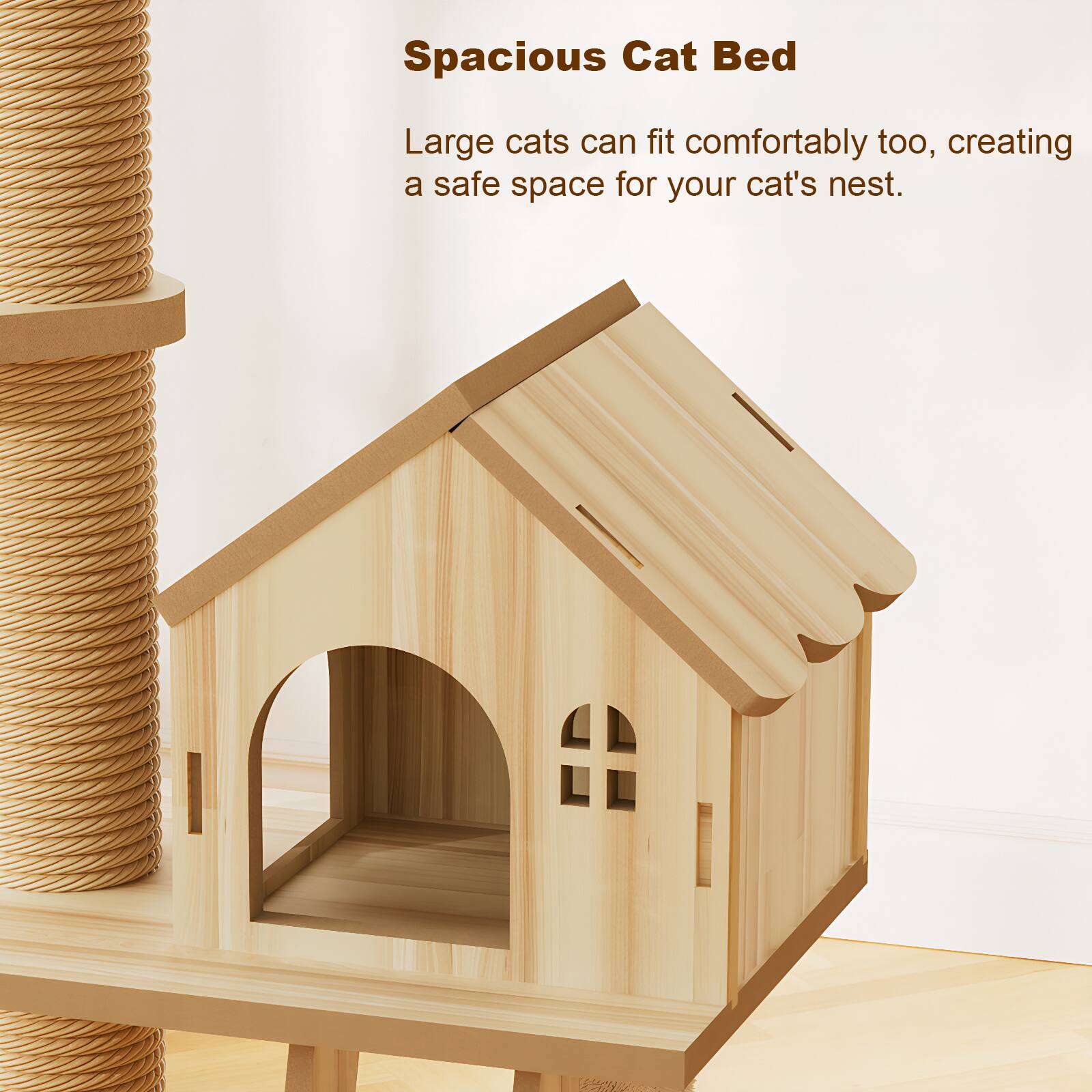 Spacious Cat Bed

Large cats can fit comfortably too, creating a safe space for your cat's nest.