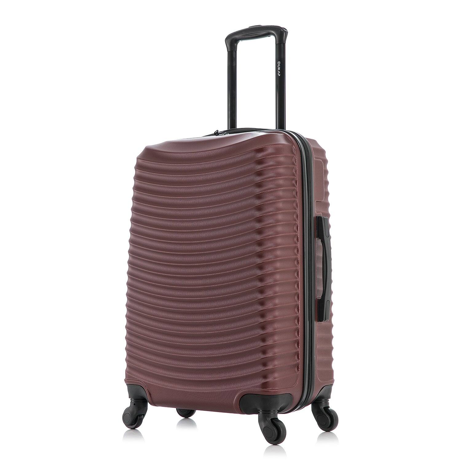 Front. DUKAP - Adly Lightweight Hardside Spinner Luggage 24" - WINE.