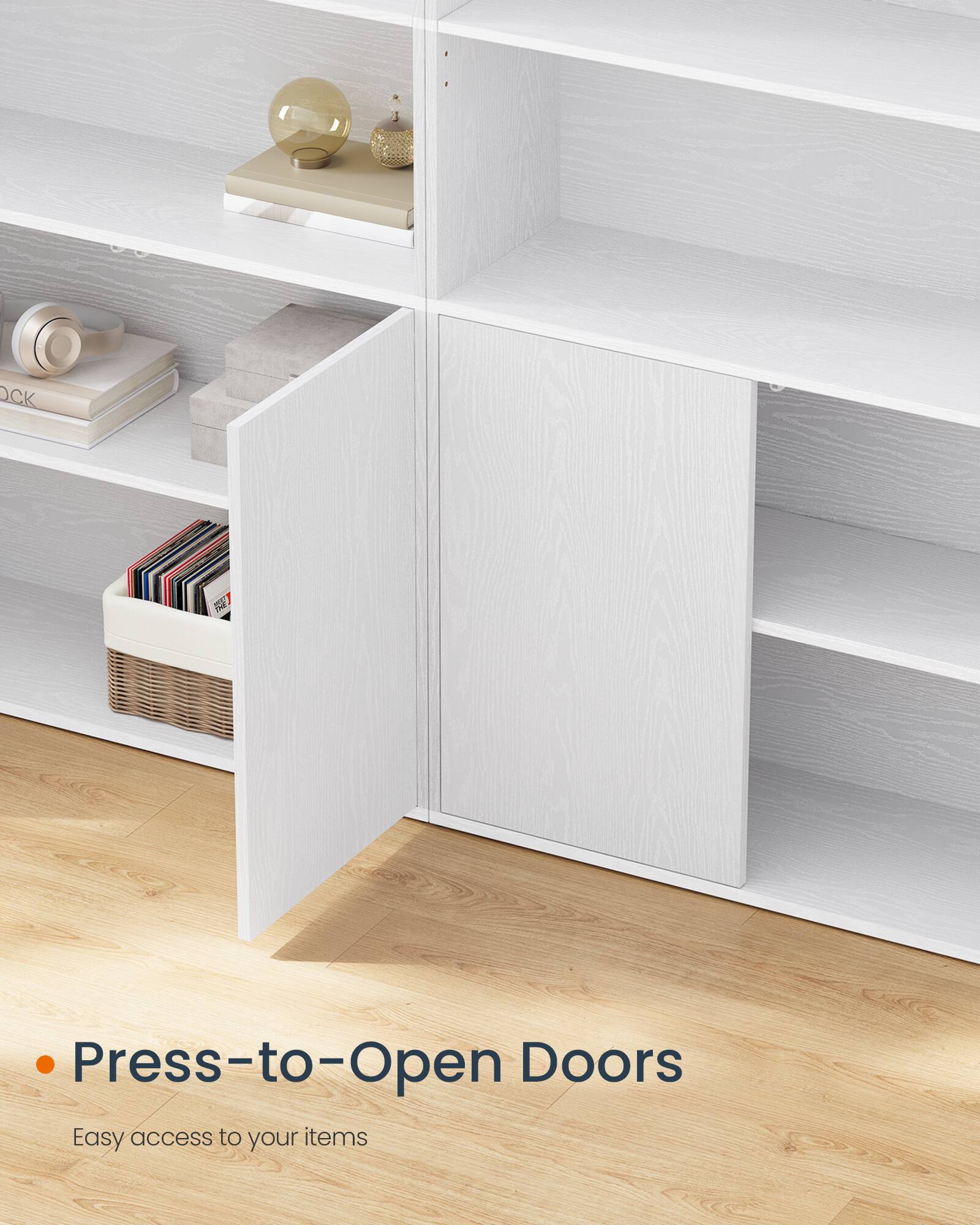 Press-to-Open Doors  
Easy access to your items