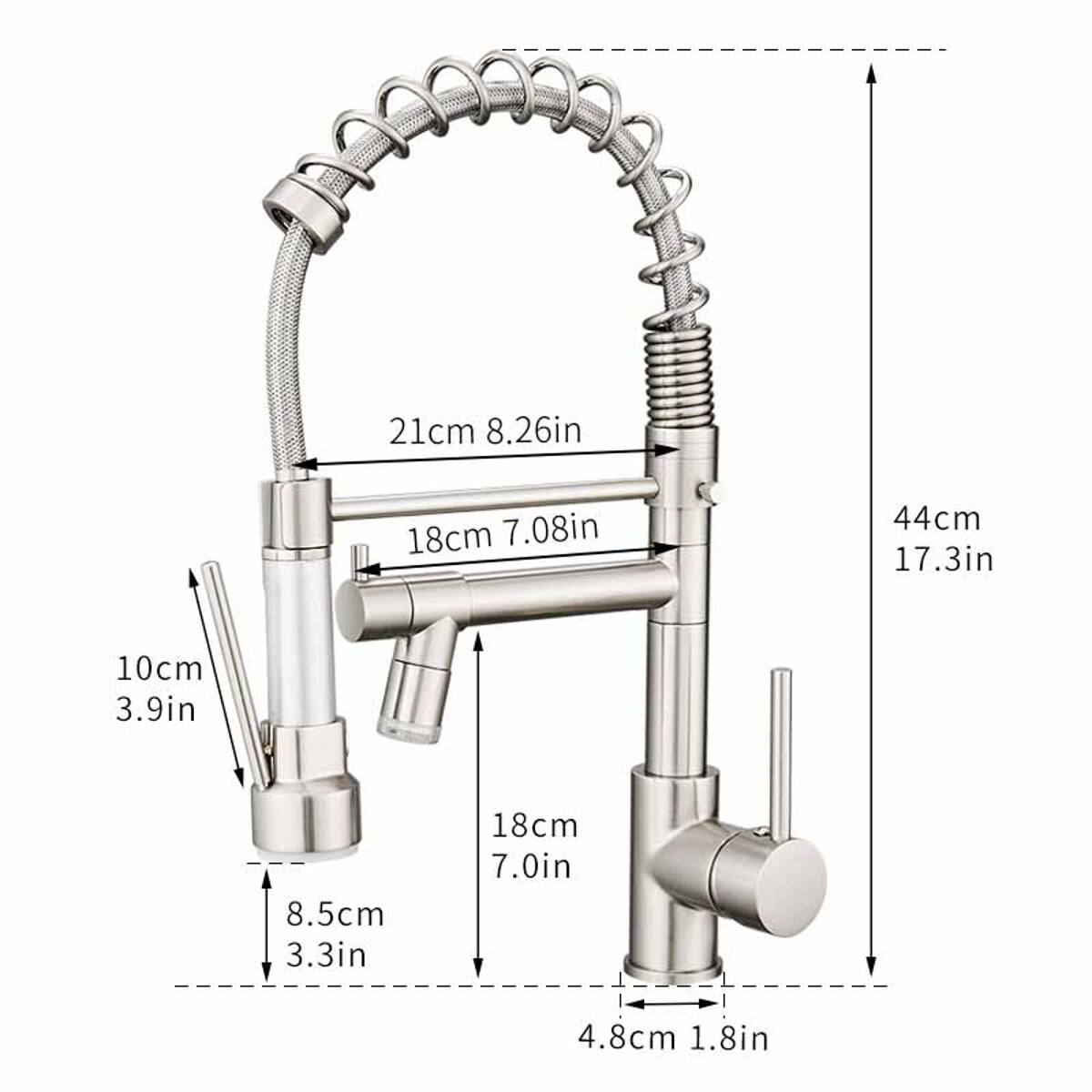 21cm 8.26in  
18cm 7.08in  
44cm 17.3in  
10cm 3.9in  
8.5cm 3.3in  
18cm 7.0in  
4.8cm 1.8in
