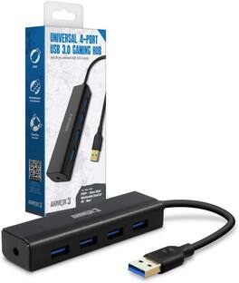 Hyperkin - Armor3 Universal 4-Port USB 3.0 Gaming Hub for PS4 Xbox Switch PC Mac