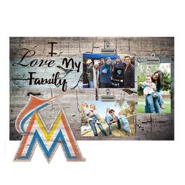 Fan Creations - Miami Marlins 11" x 19" I Love My Family Clip Photo Frame - Multicolor