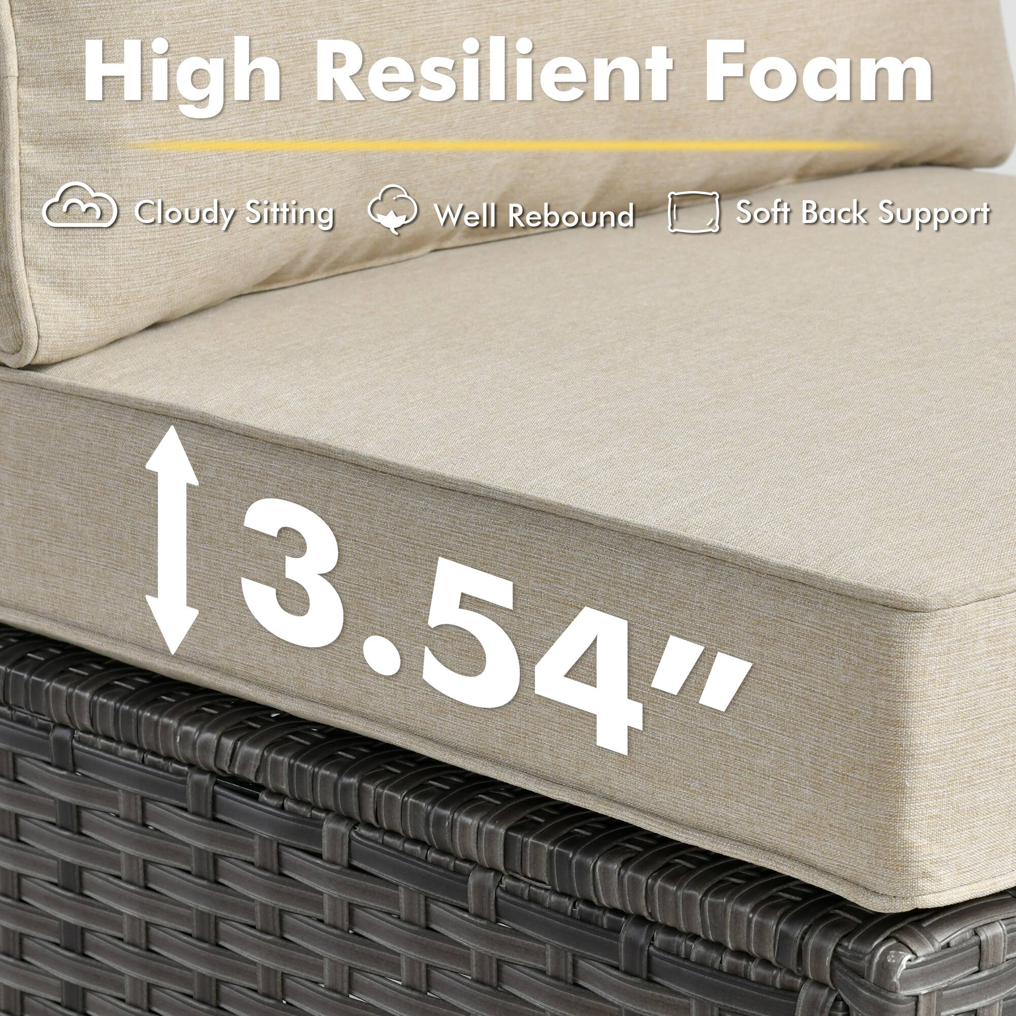 High Resilient Foam

Cloudy Sitting  
Well Rebound  
Soft Back Support

13.54"