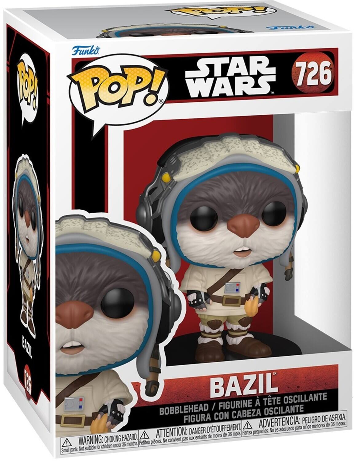 Funko POP! STAR WARS 726 M BAZIL BAZIL OSCILANTE FIGURINE BOBBLEHEAD / OSCILANTE FIGURA CON CABEZA DE ASFIXIA. ADVERTENCIA: PELIGRO DE ASFIXIA. ATTENTION: DANGER D'ÉTOUFFEMENT. WARNING: CHOKING HAZARD. Partes pequeñas. No es adecuado para niños menores de 36 meses. Petites pièces. Ne convient pas aux enfants de moins de 36 mois. Small parts. Not suitable for children under 36 months.