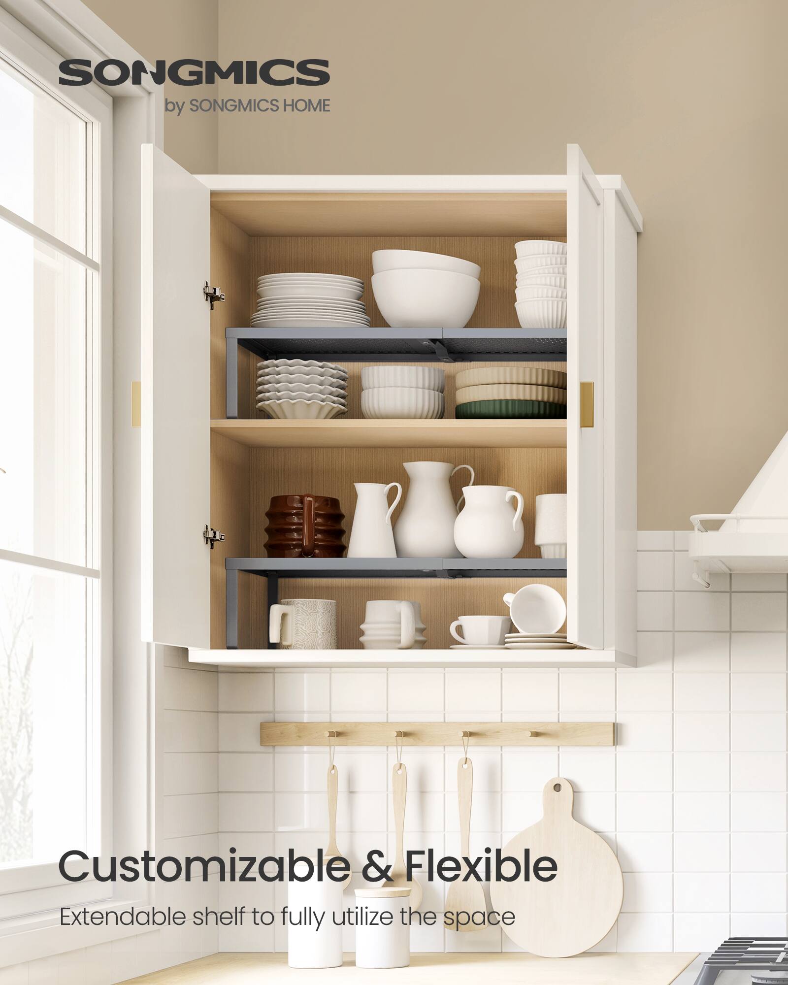 SONGMICS by SONGMICS HOME

Customizable & Flexible
Extendable shelf to fully utilize the space