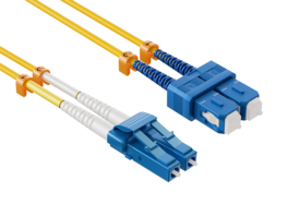 Cable Leader - OS2 LC to SC Fiber Optic Patch Cable Single Mode 9/125 Duplex for SFP Transceivers, Patch Panels, Media Converters - Yellow