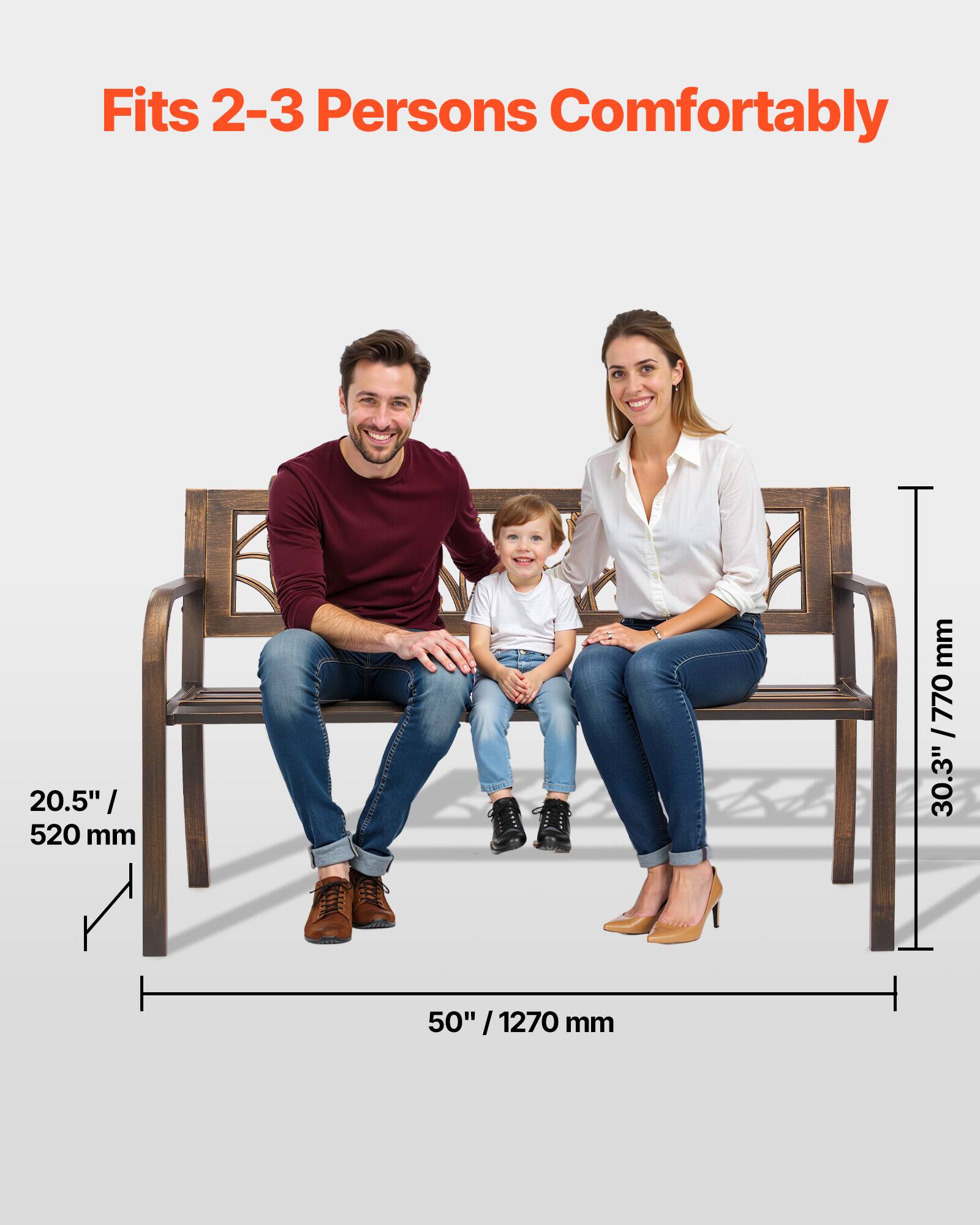 Fits 2-3 Persons Comfortably

20.5" / 520 mm

50" / 1270 mm

30.3" / 770 mm