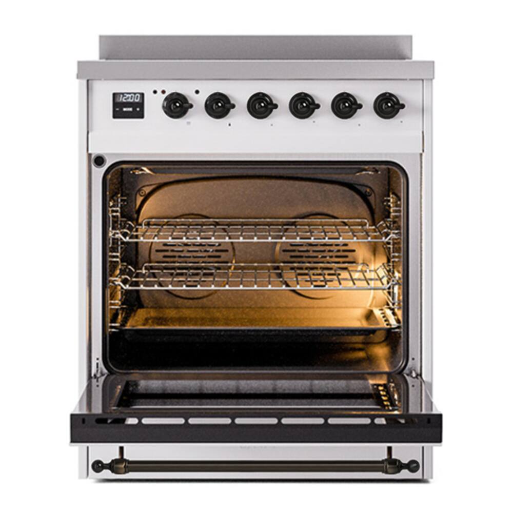Alt View 5. ILVE - ILVE Nostalgie II 30 inch Induction Range with 4 Induction Elements (White) - White.