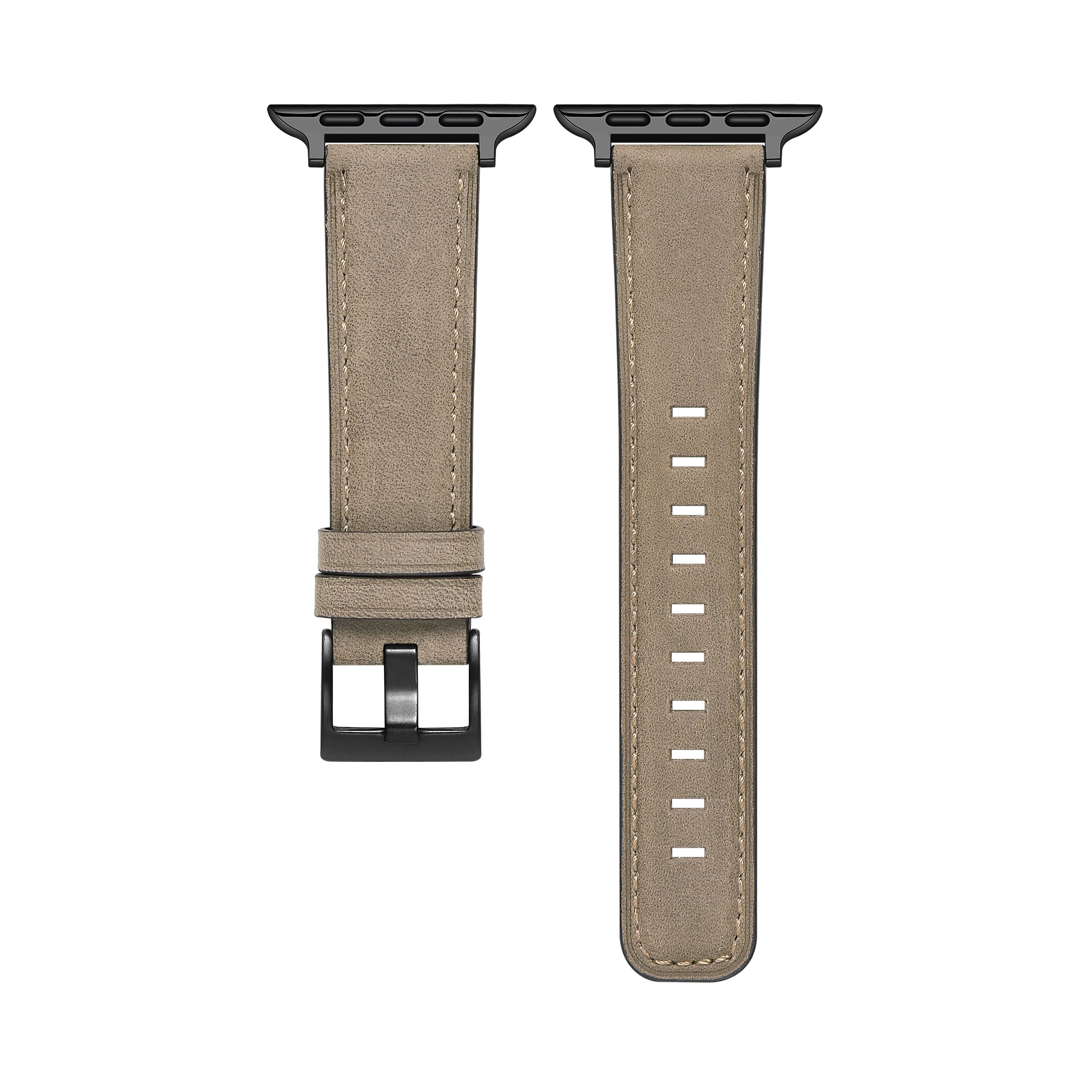 Left. Posh Tech - Hunt Distressed Leather Band for Apple Watch - Brown.