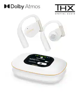 Cleer - ARC 5 Open-Ear Wireless Earbuds, Dolby Atmos & THX Spatial Audio, 60H Battery, IPX7 Waterproof - White