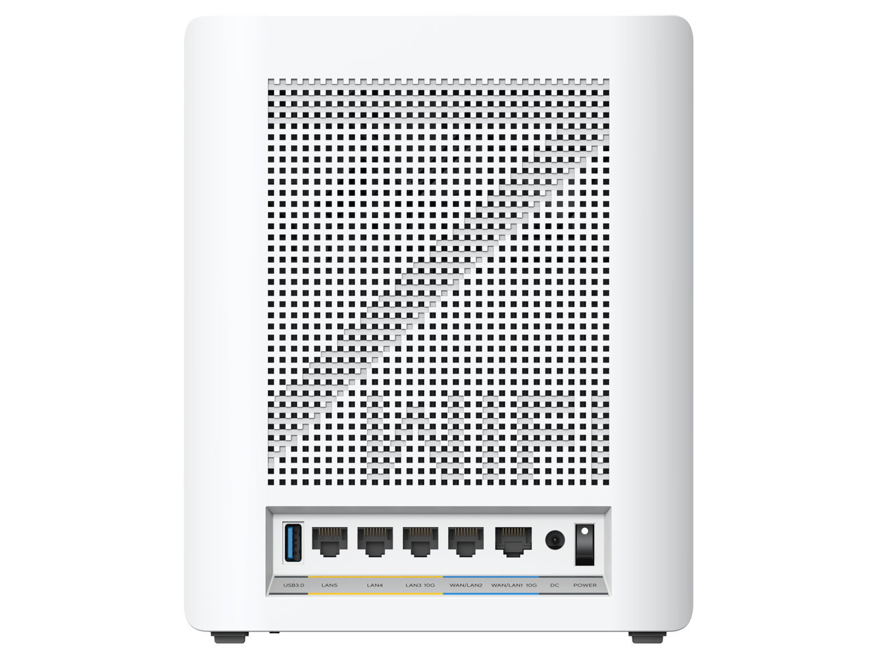 Sure, here is the corrected and grouped text from the image:

- USB
- LAN5
- LAN4
- LAN3 10G
- WAN/LAN2
- WAN/LAN1 10G
- DC
- POWER