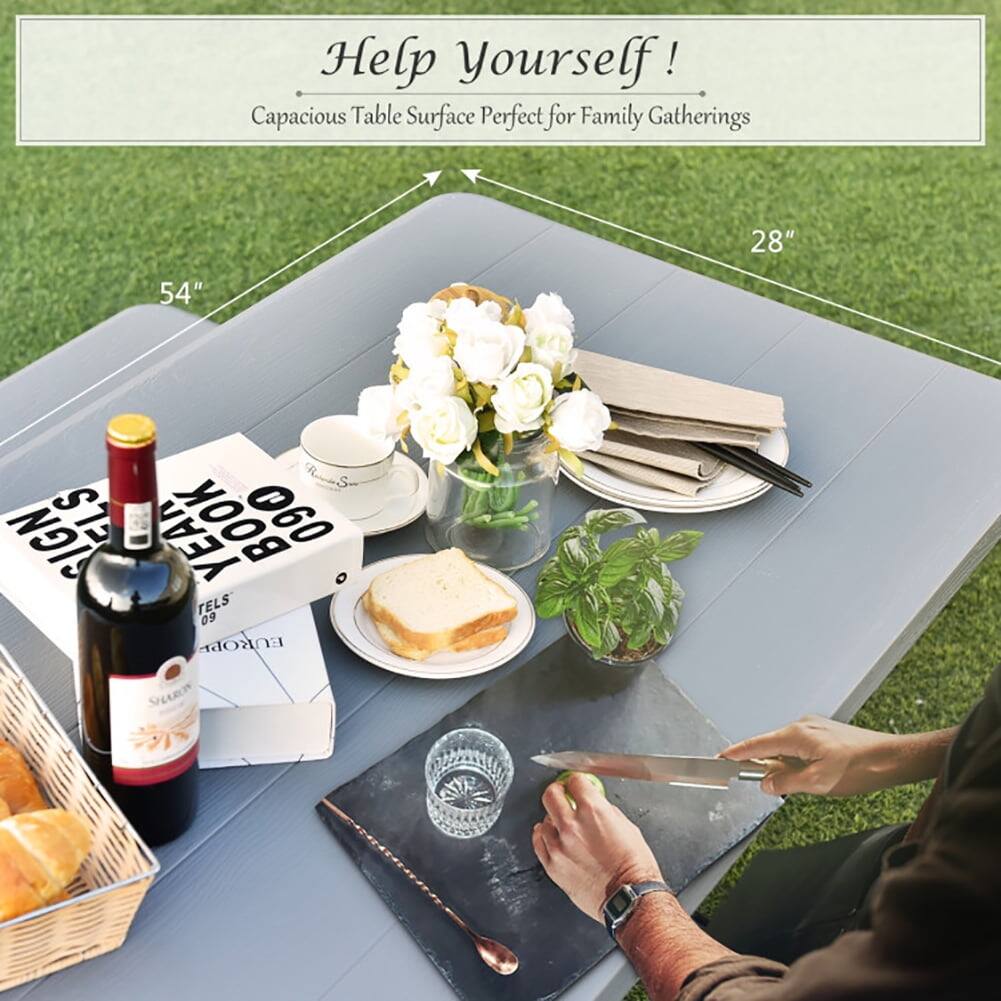 Help Yourself!  
Capacious Table Surface Perfect for Family Gatherings  
28" x 54"