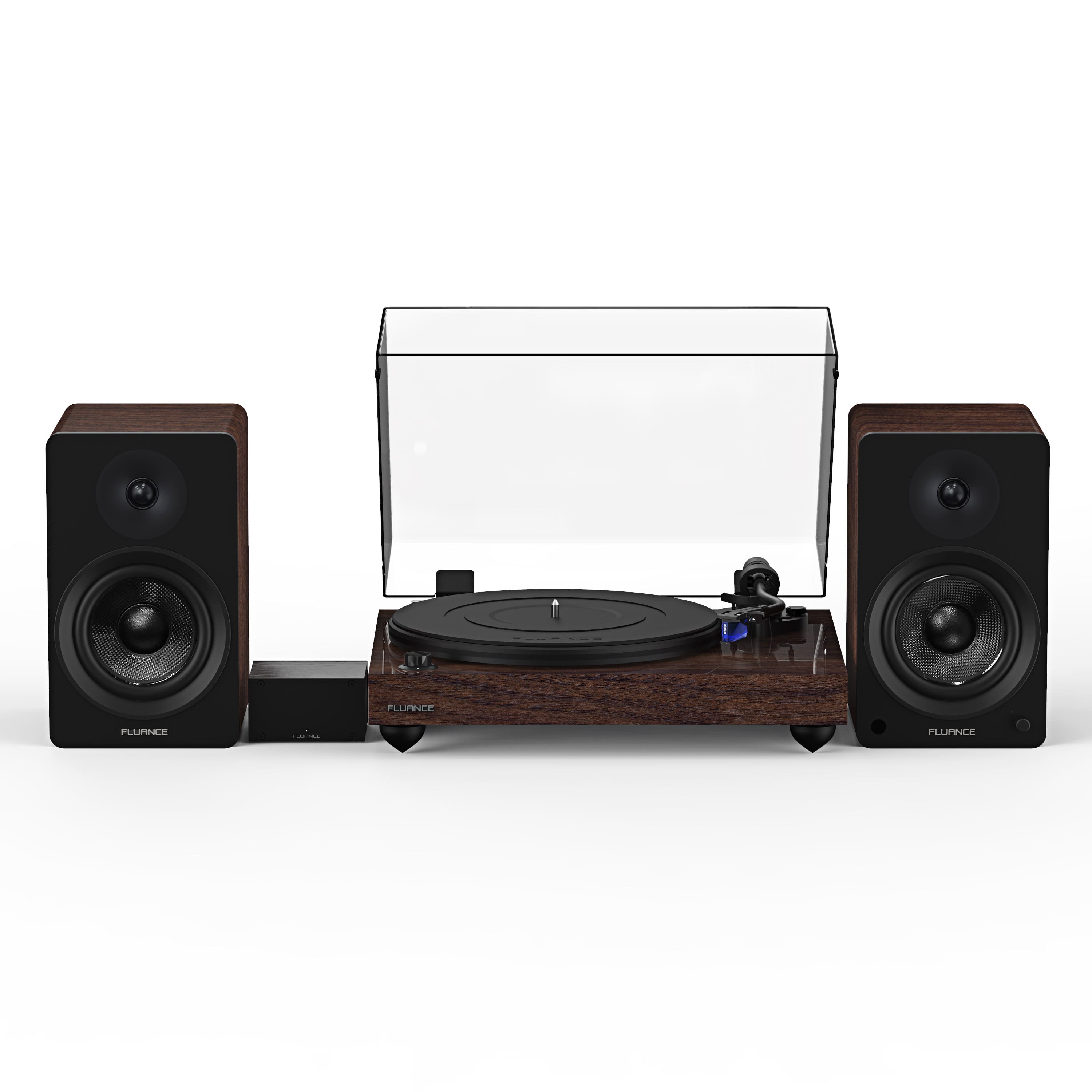 Fluance - RT84 Reference High Fidelity Vinyl Turntable, PA10 Phono Preamp and Ai41 Powered 5" Stereo Bookshelf Speakers - Natural Walnut