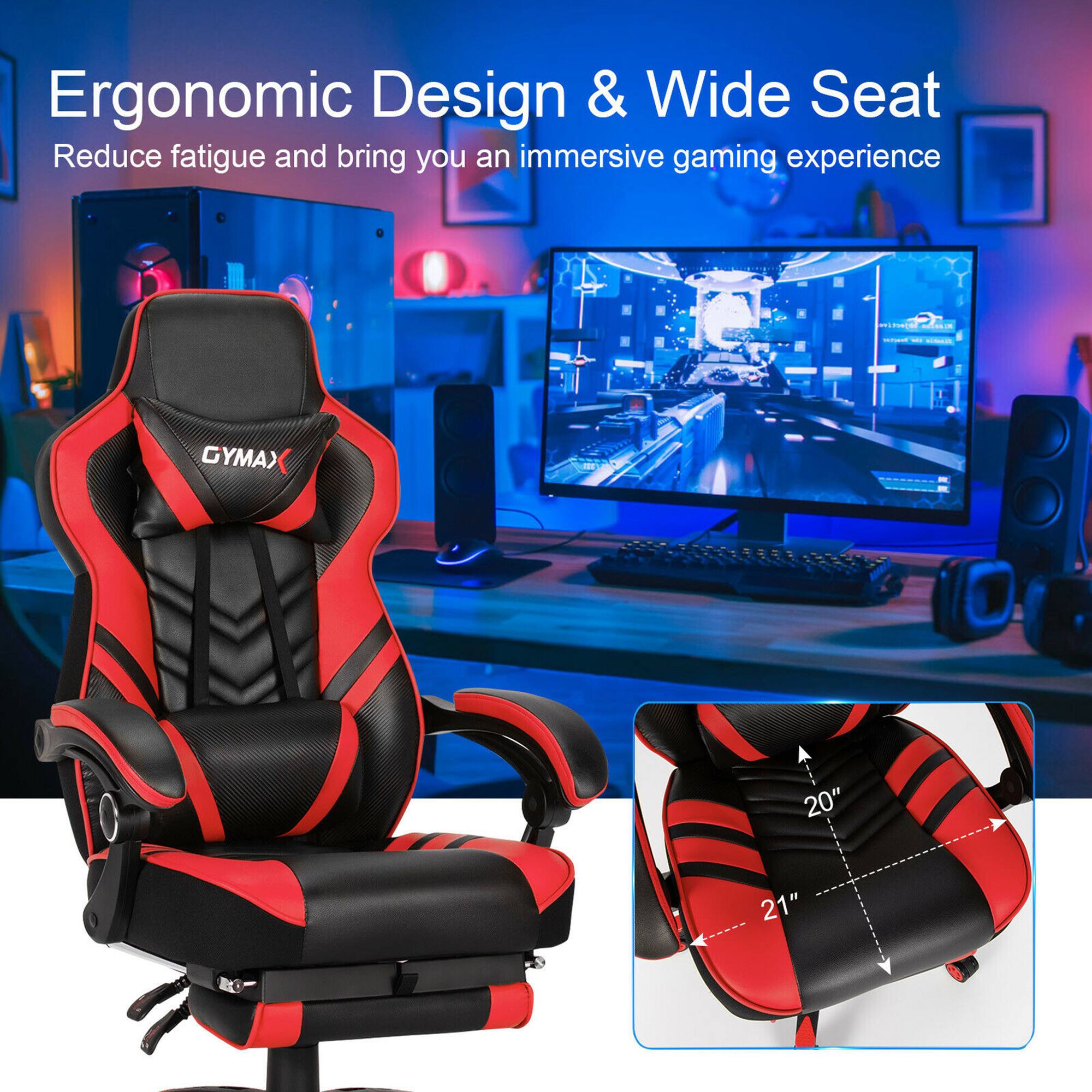 Ergonomic Design & Wide Seat: Reduce fatigue and bring you an immersive gaming experience.
