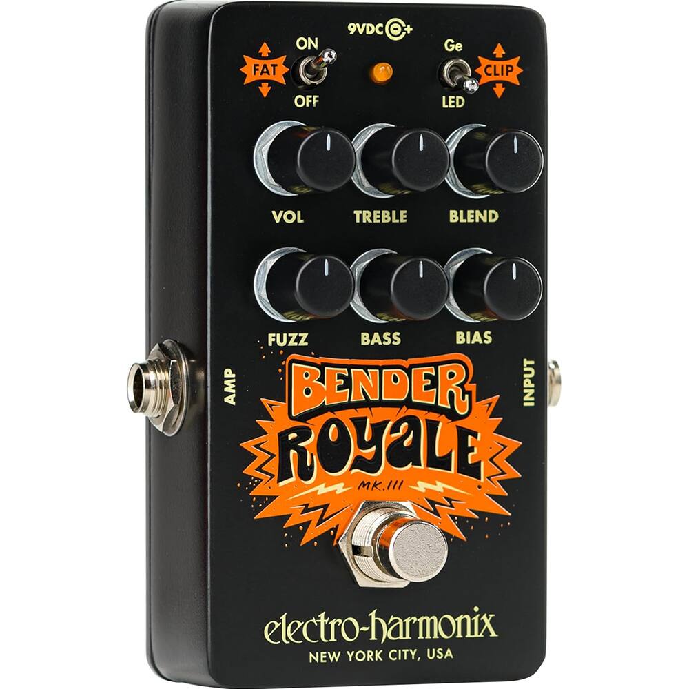 FAT ON 9VDC F Ge CLIP OFF LED VOL TREBLE BLEND FUZZ BASS BIAS AMP BENDER INPUT ROYALE MK.III electro-harmonix NEW YORK CITY, USA