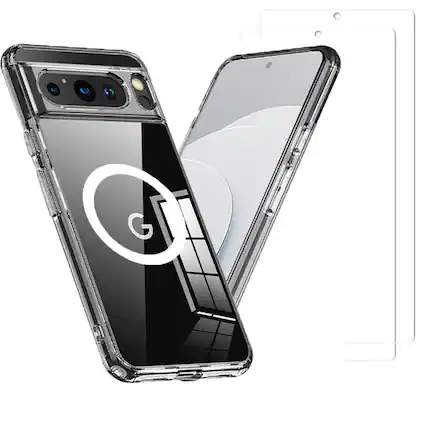 Front. Entronix - Entronix Premium Bundle for Google Pixel 9 Pro XL - Magnetic Clear Case & Screen Protector - Clear.