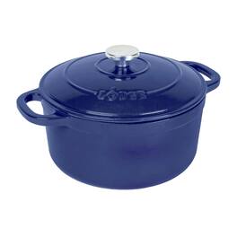 Mirfee - 5.5qt Indigo Enameled Cast Iron Dutch Oven - Blue