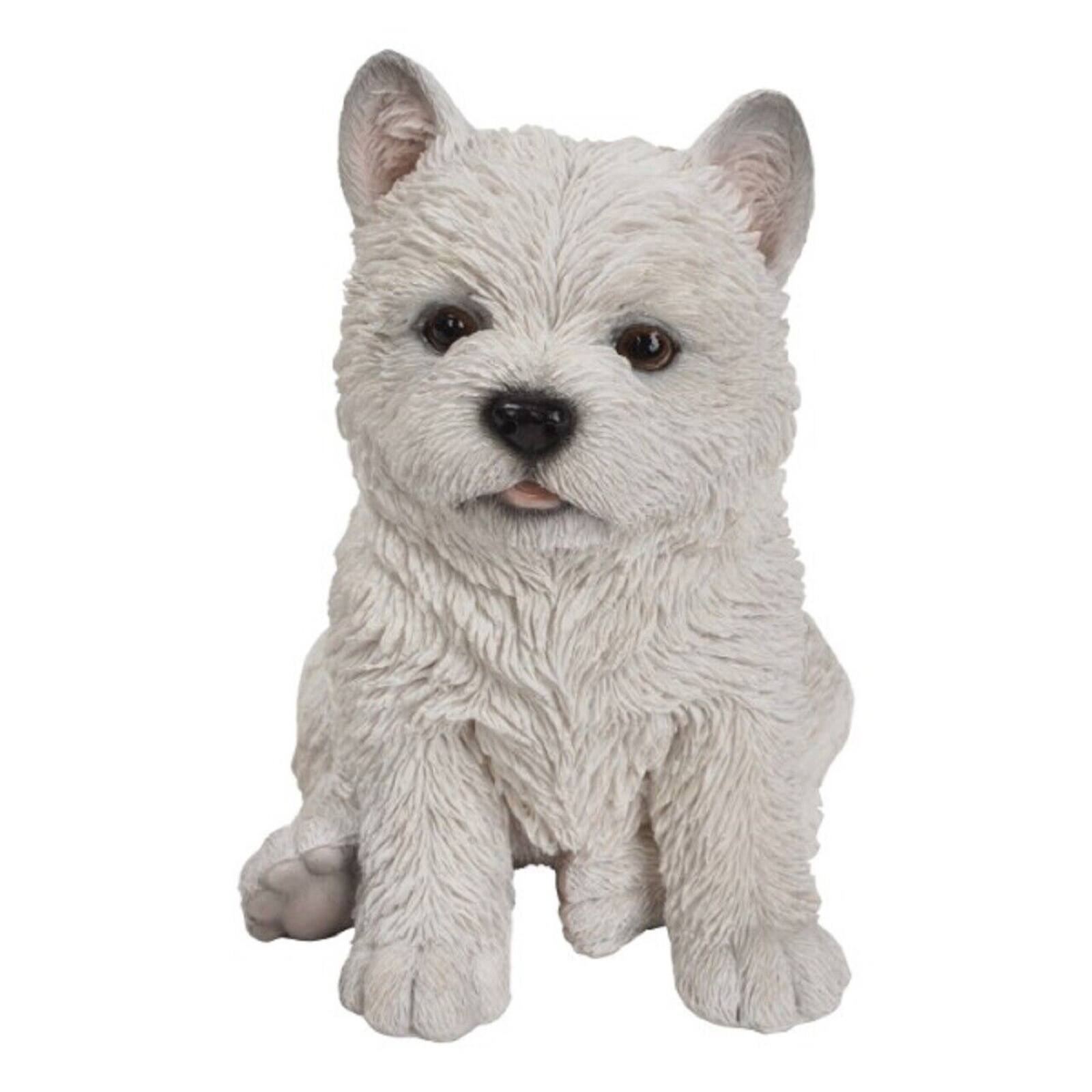 Front. Pacific Trading - Realistic Look White West Highlands Westie Puppy Dog Home Decorative Resin Figurine - White.