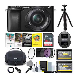 Sony - Alpha a6100 APS-C Mirrorless Camera with 16-50mm Lens and Accessory Bundle