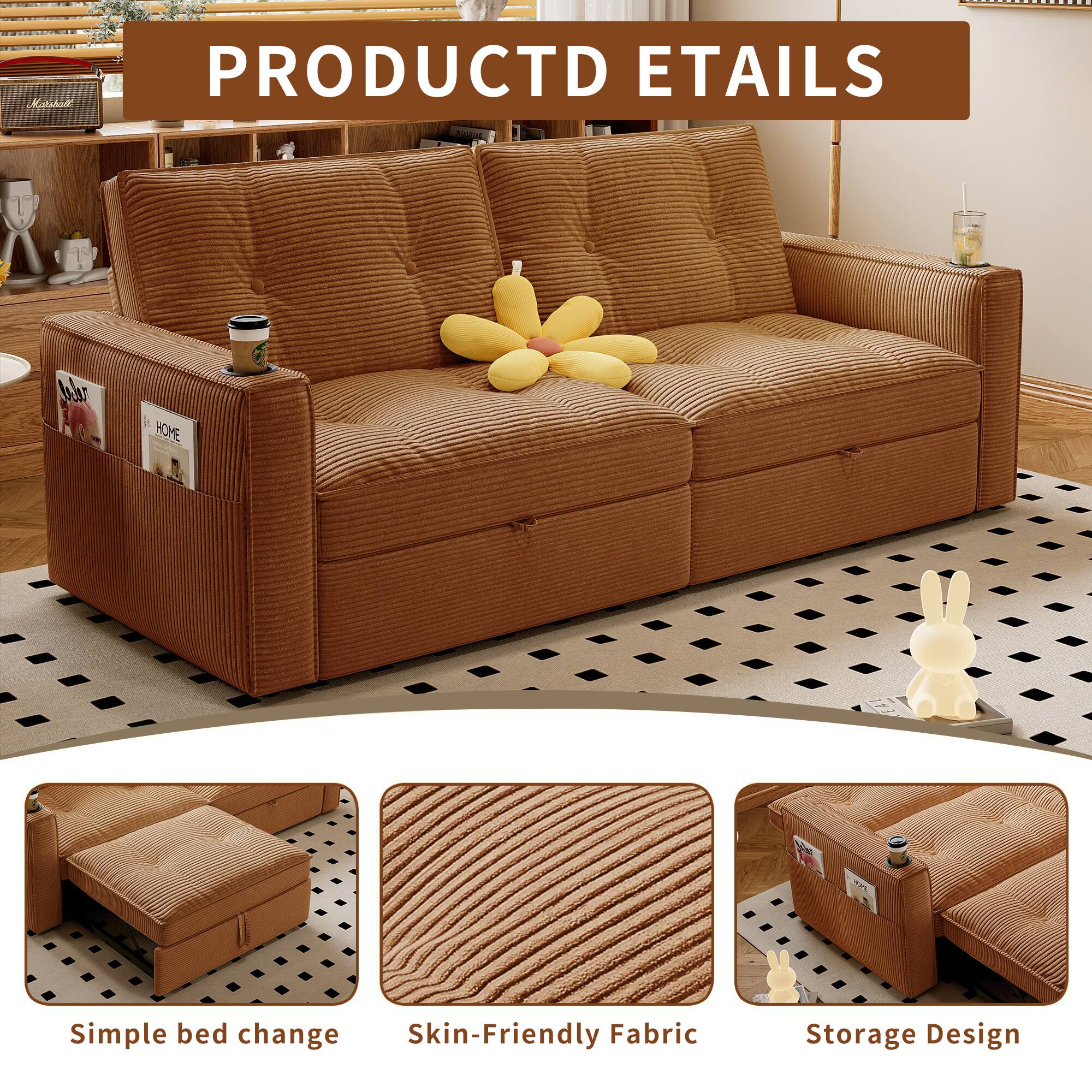 PRODUCT DETAILS

- Simple bed change
- Skin-Friendly Fabric
- Storage Design