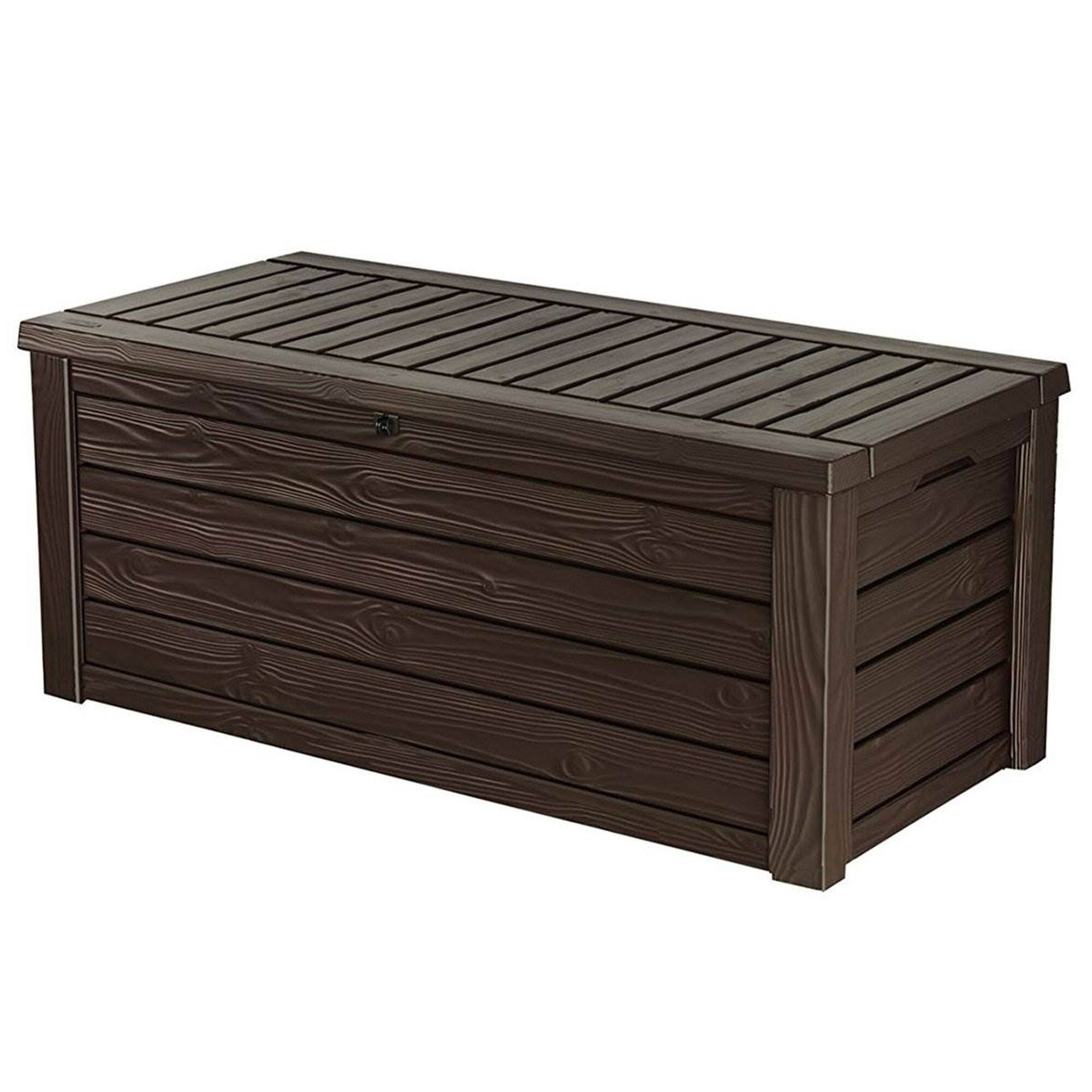 Alt View 1. Keter - Keter Westwood Outdoor 150 Gal Deck Storage Box for Yard Tools, Brown (2 Pack) - Brown.