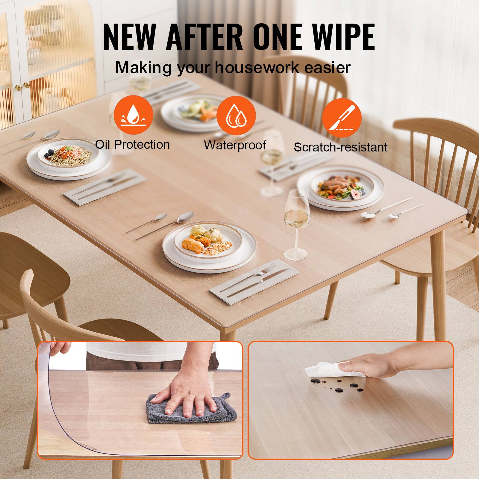 NEW AFTER ONE WIPE  
Making your housework easier  

- Oil Protection  
- Waterproof  
- Scratch-resistant