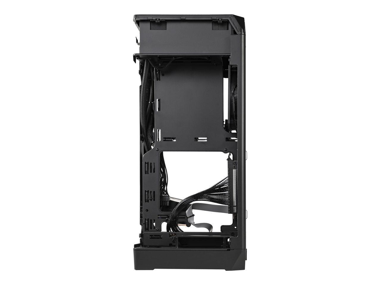 Alt View 4. Cooler Master - Cooler Master NCORE 100 MAX ITX Case, 120mm AIO, 850W SFX PSU, 4 Slot GPU, Vertical Mount, PCIe 4.0 Riser, USB C - Anodized Aluminum.
