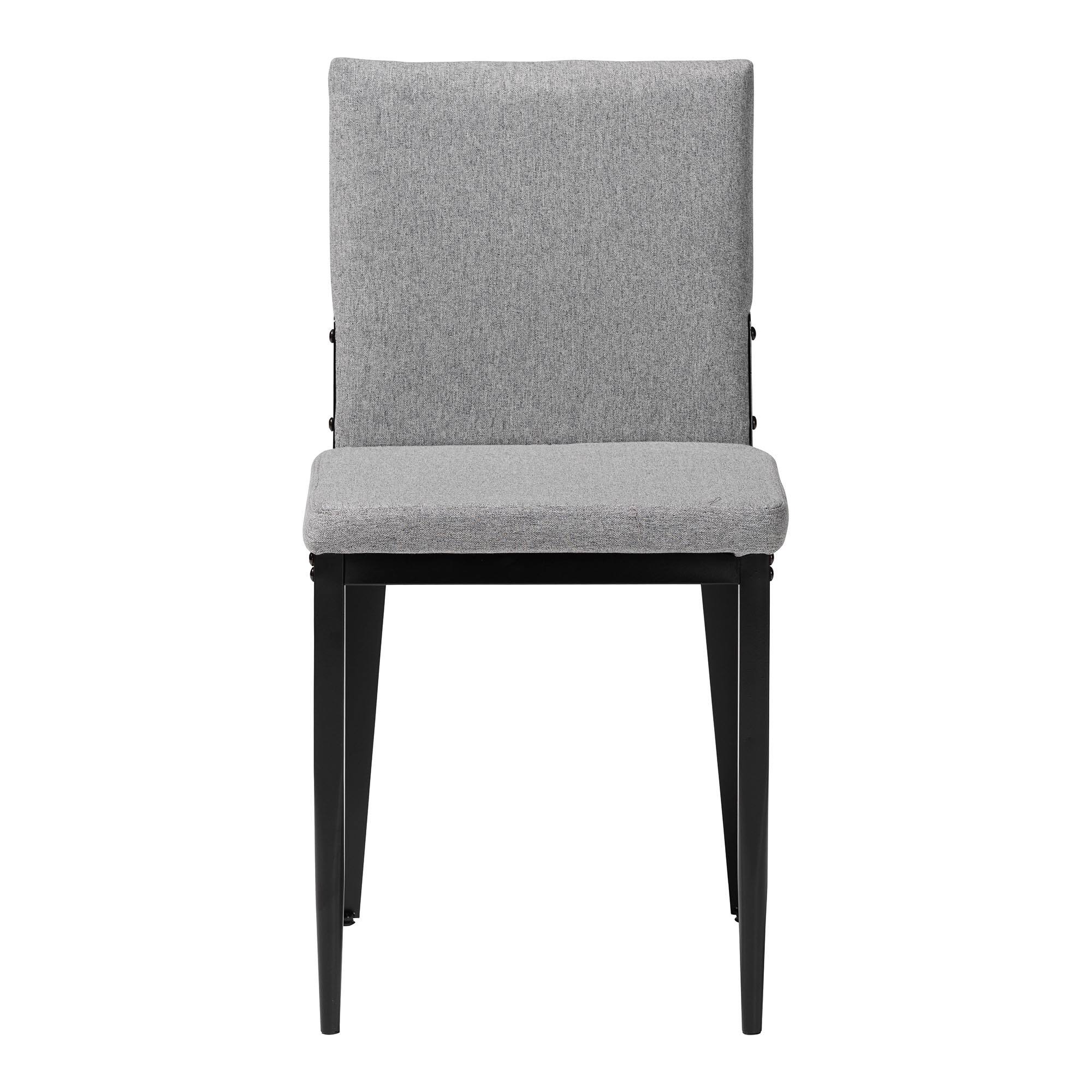 Left. Baxton Studio - Bishop Industrial Fabric and Metal 4-Piece Dining Chair Set - Grey/Black.