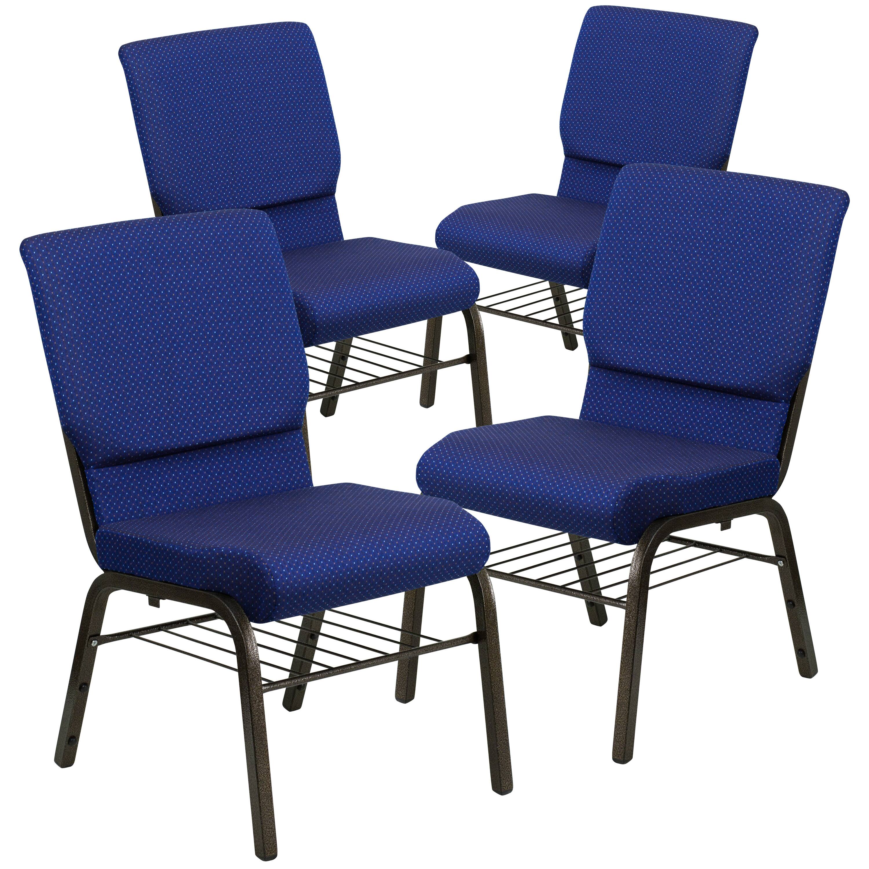 Navy Blue Patterned Fabric/Gold Vein Frame