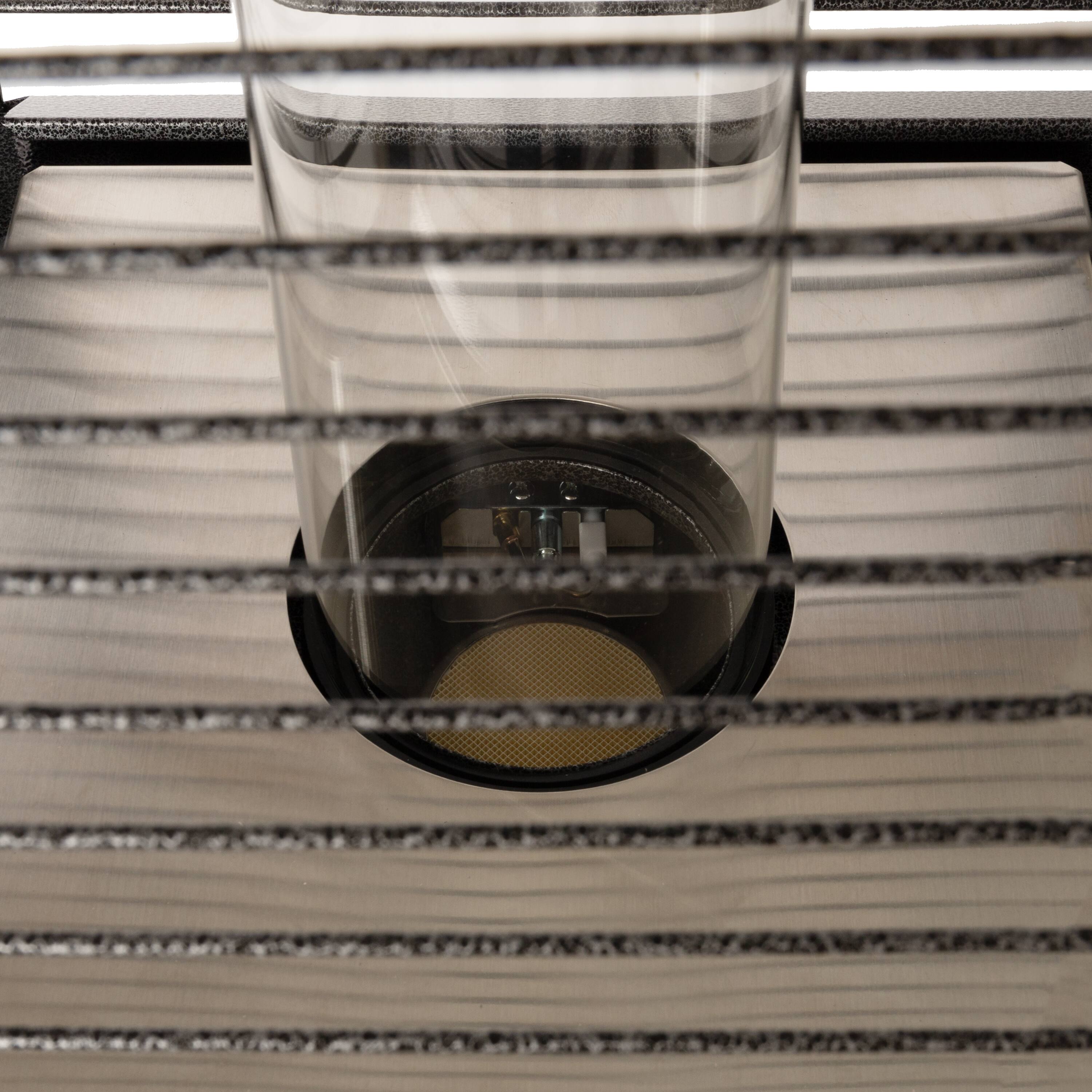 Alt View 1. Fire Sense - Hammered Square Pyramid Flame Patio Heater - Platinum.